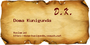 Doma Kunigunda névjegykártya